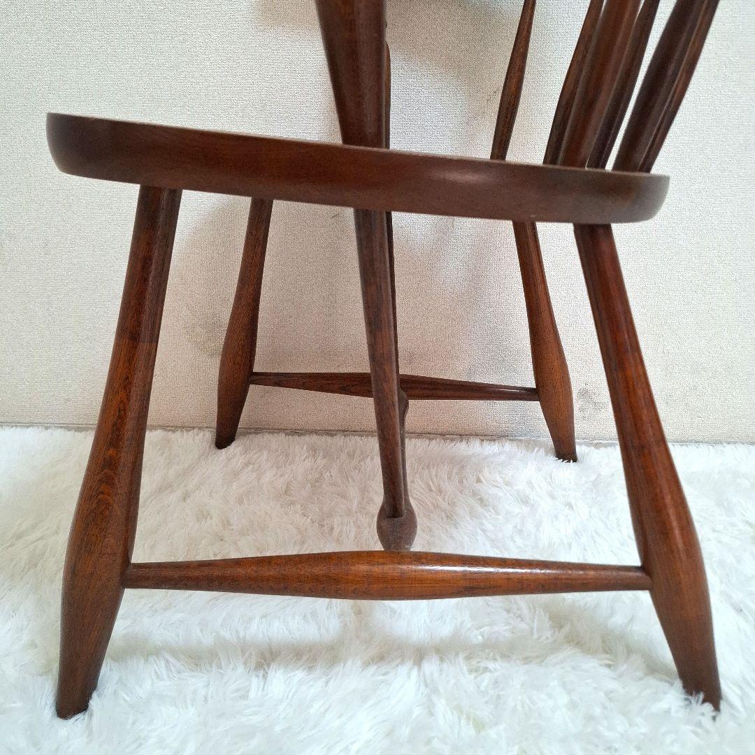 【美品】柏木工 かしわ 木製 背もたれ 肘掛け付き椅子 アームチェア