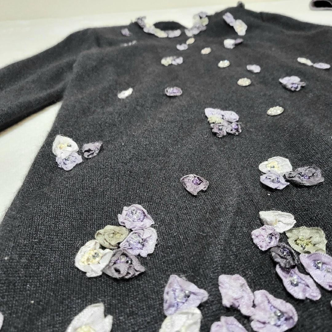 ATELIER SAGAN アトリエサガン ノーカラー コート 黒 刺繍