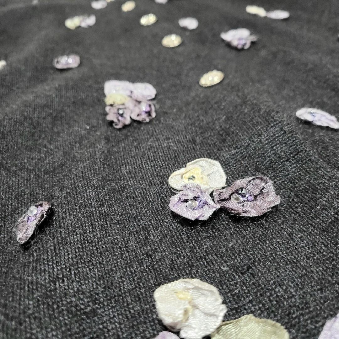 ATELIER SAGAN アトリエサガン ノーカラー コート 黒 刺繍