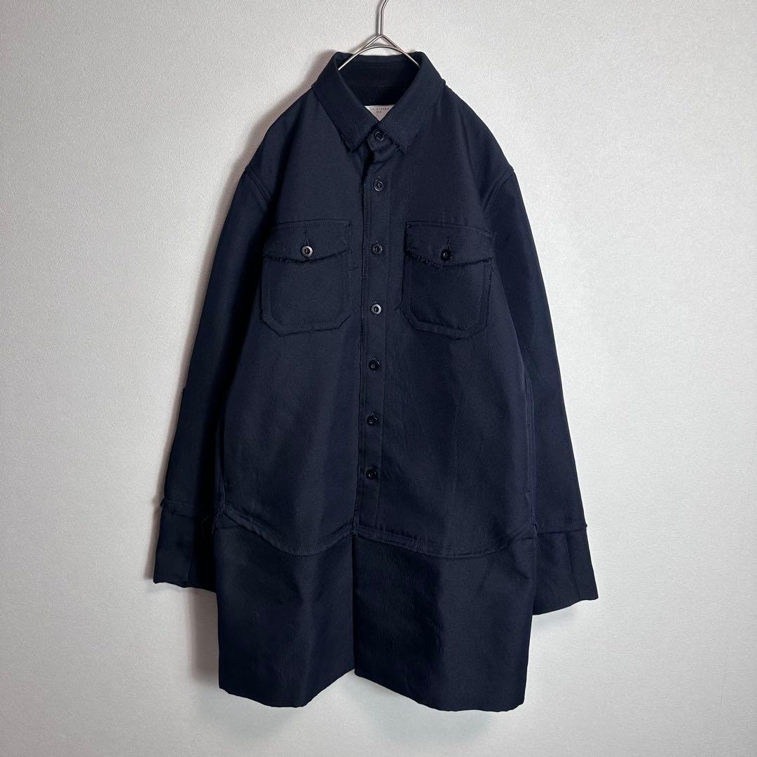 【希少】サカイ　オーバーシャツジャケットハイブリッドコート　裏起毛　ブラック　S