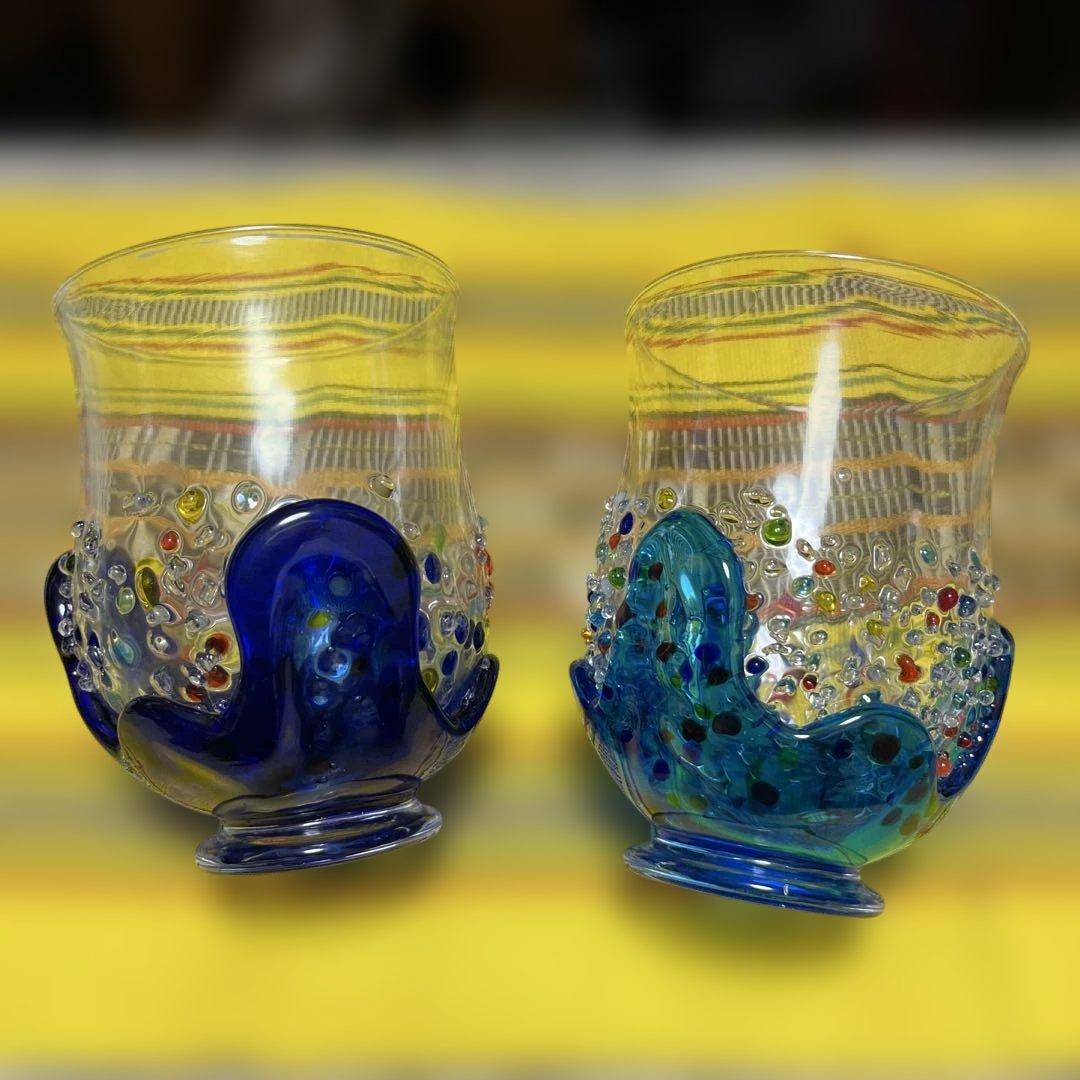 琉球ガラス　グラス　照屋光則作