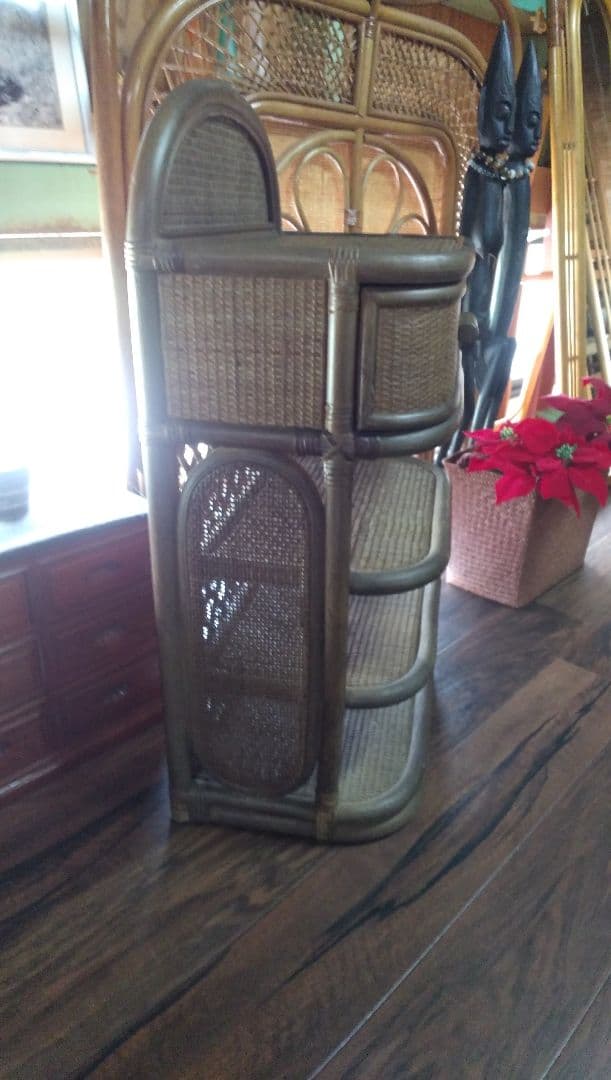 籐 引き出し付きラック