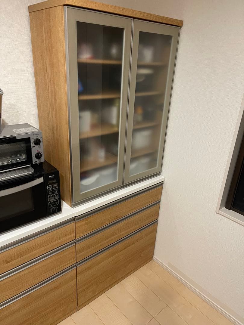 ニトリ　リガーレ　食器棚 80cm キッチンボード　カップボード