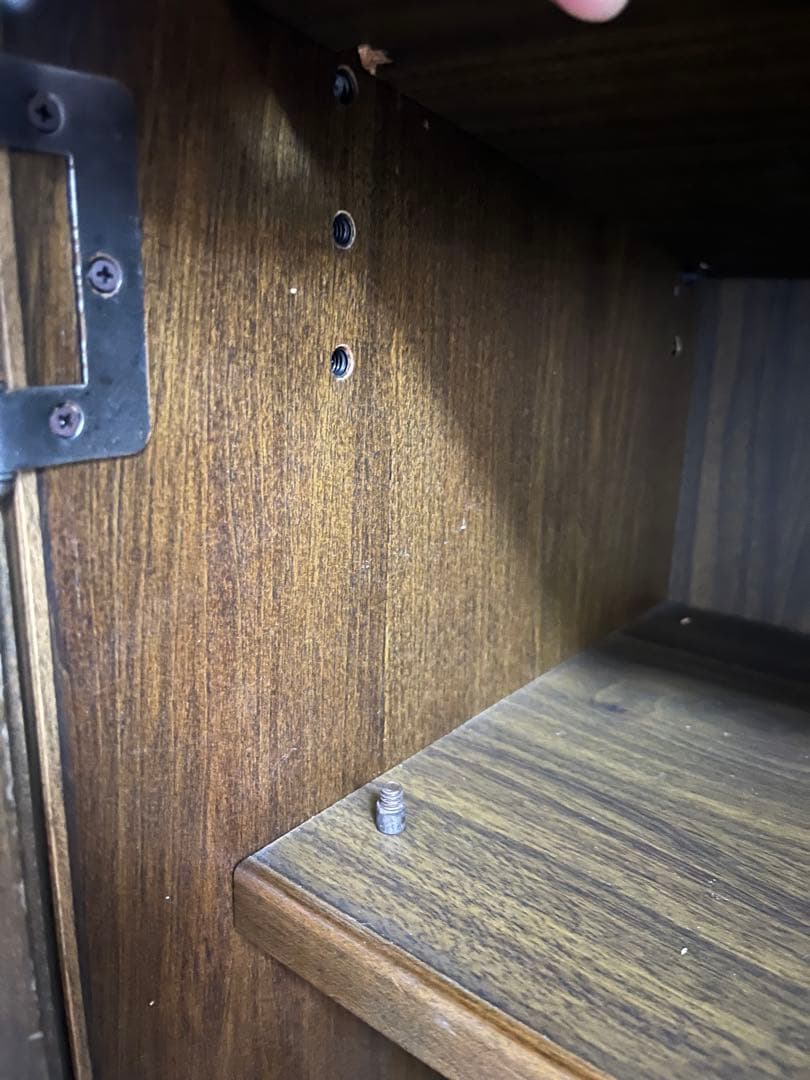 木製食器棚 ガラス扉付き ブラウン