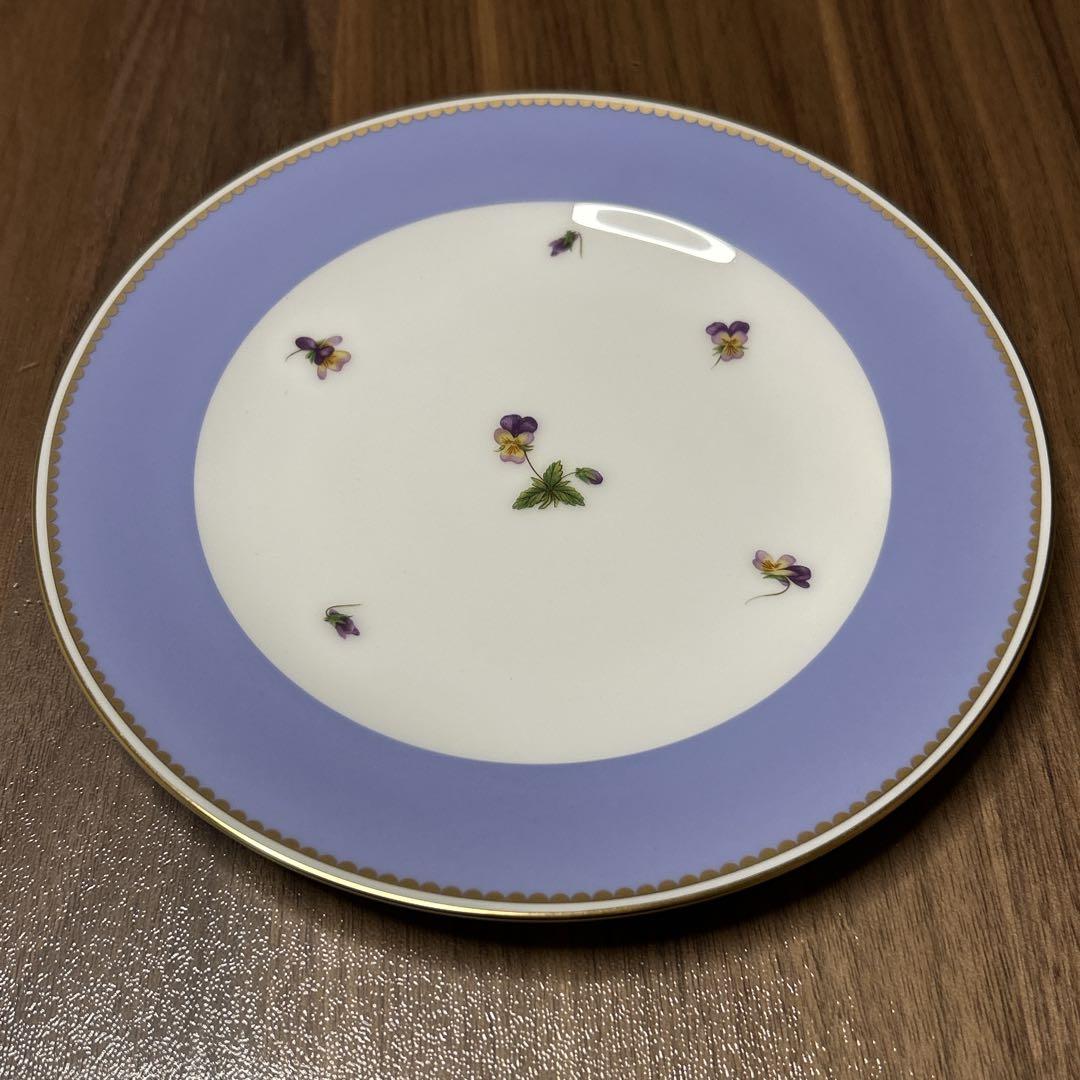 【新品•未使用•箱あり】大倉陶園 色蒔 パンジー デザート皿 ブルー