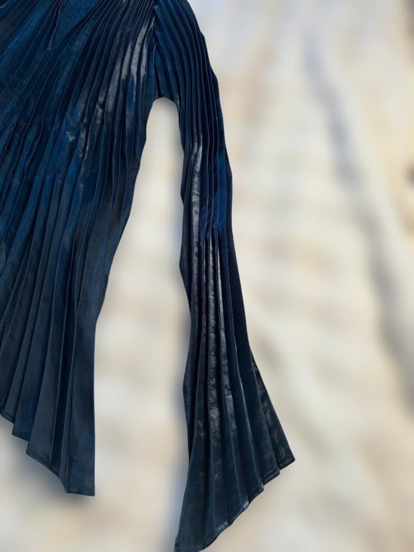 [希少] ISSEY MIYAKE プリーツ ジャケットダークブルー M