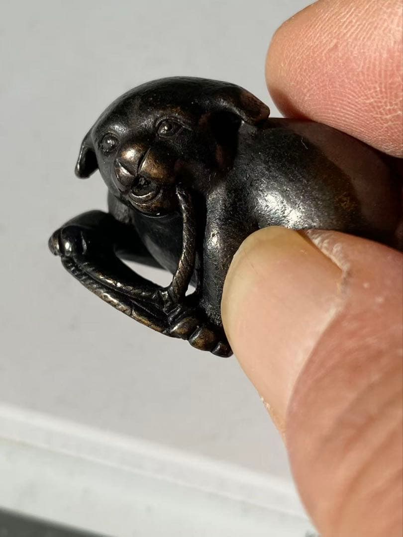 銅器＋二支戌干支吉兆開運 ギフト 贈り物プレゼント 置物 犬 縁起物 在銘時代物