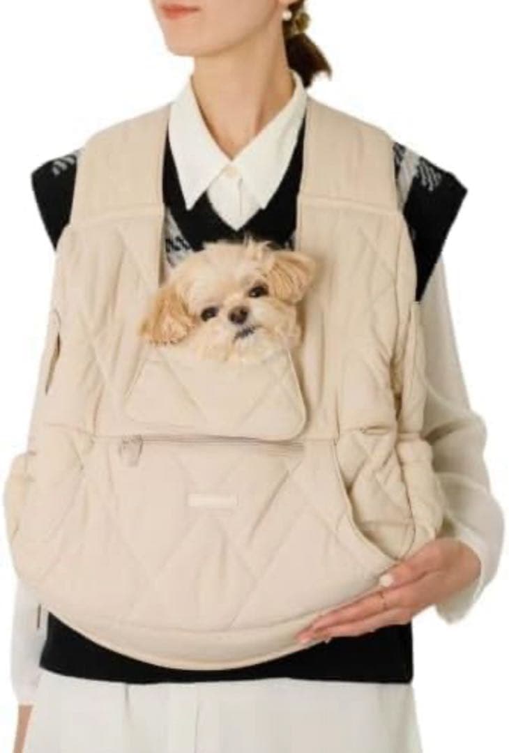 ベージュ 犬用スリングキャリー Mサイズ