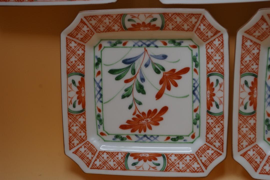 値下げ　乃りたけ ノリタケ 和皿 赤絵 角皿 大皿1枚 小皿5枚