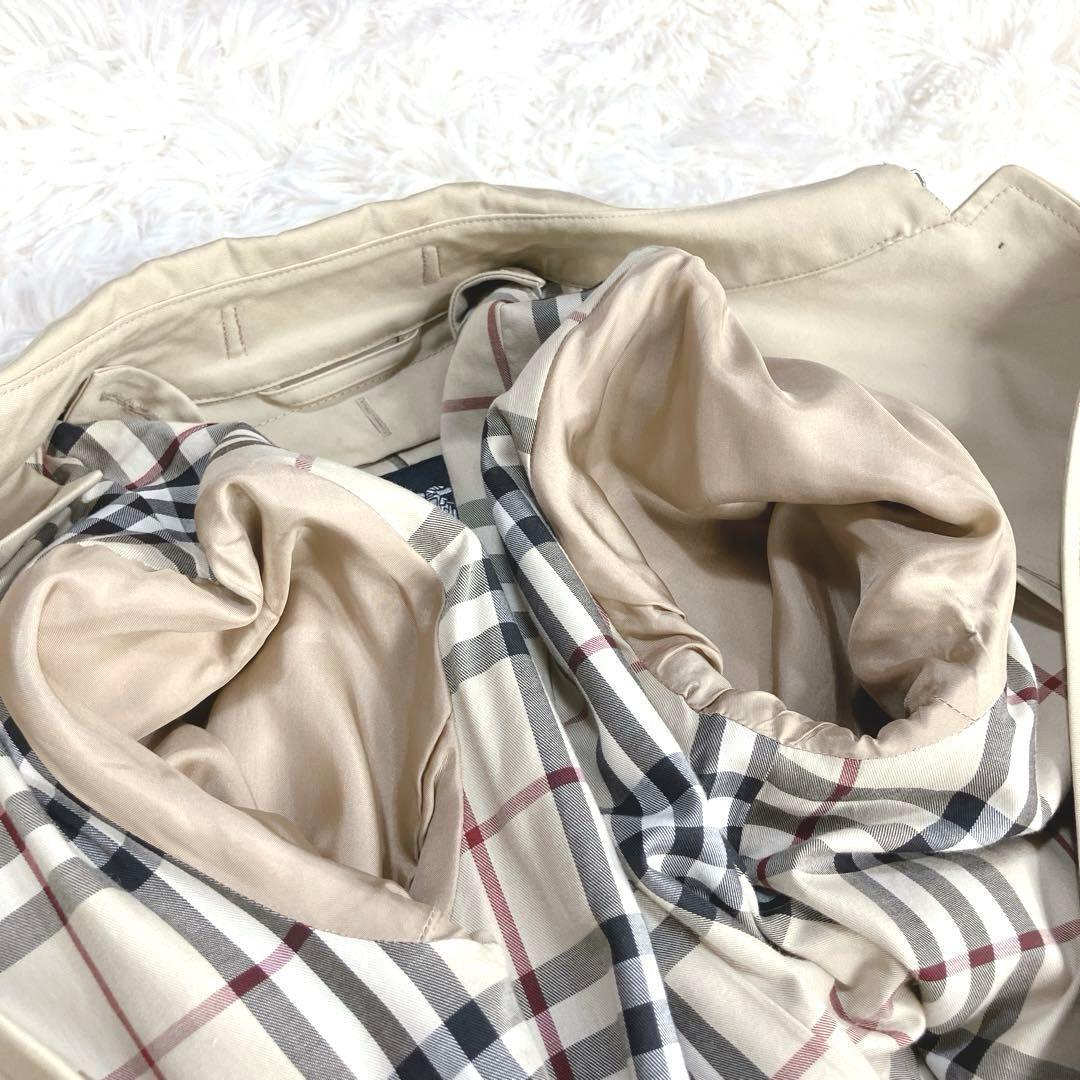 ✨極美品 バーバリー トレンチコート ノバチェック ハニーベージュ ベルト付きL