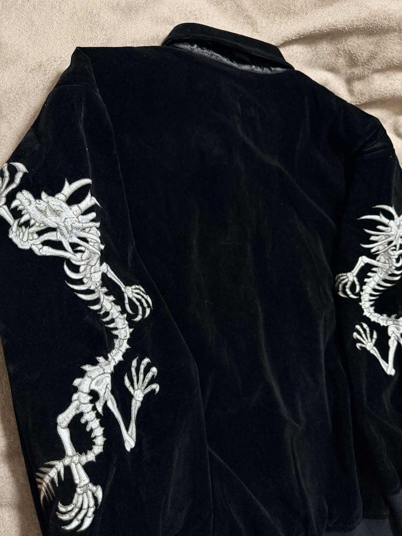 龍刺繍 未使用 黒 別珍 龍 スカジャン unisex 美品 vintage