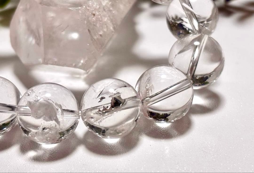 夢幻品質　ヒマラヤ幻の聖山　オールドカイラス水晶の手磨き幻珠ブレス　15.2㎜