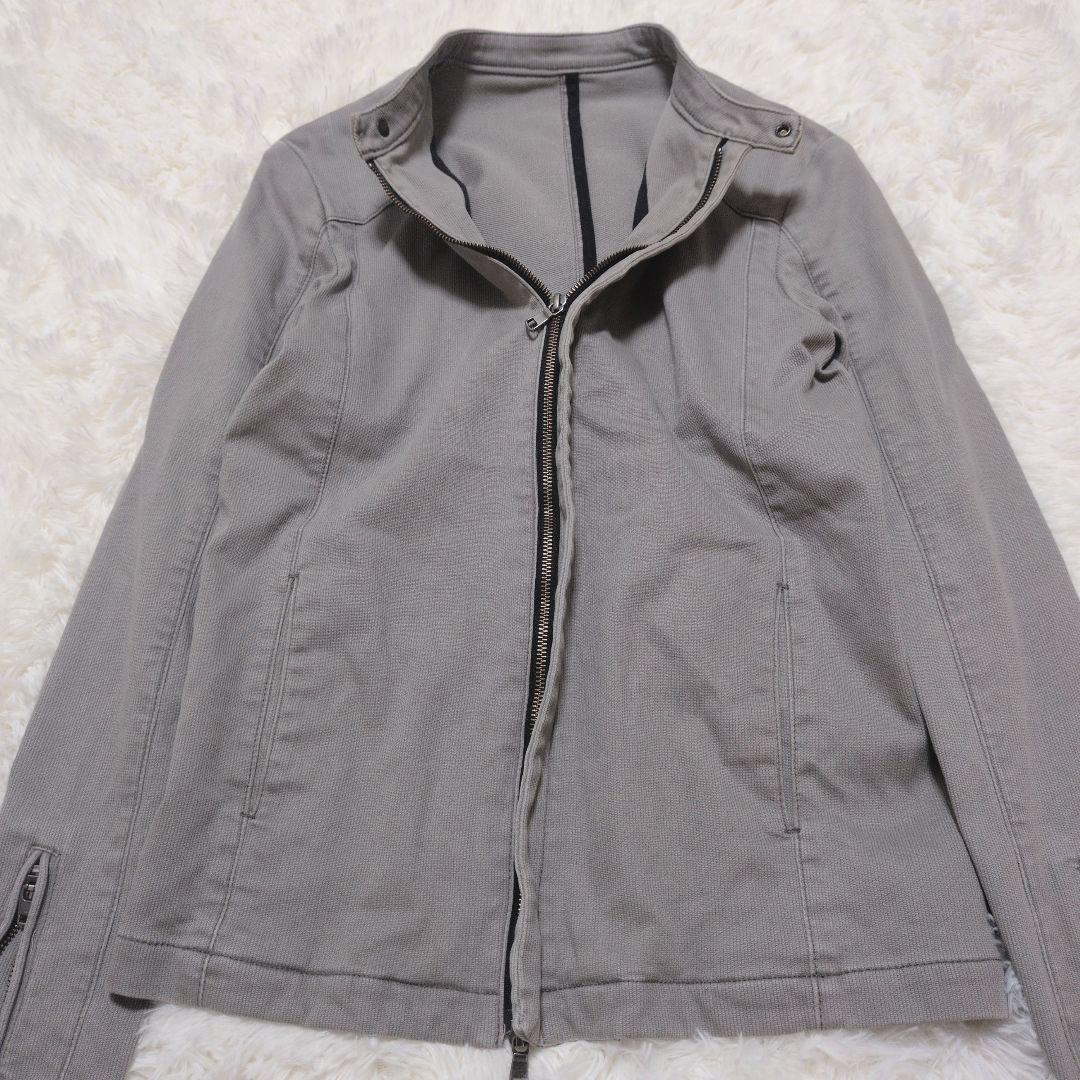 リップヴァンウィンクル ノーカラージャケット グレー L相当 日本製