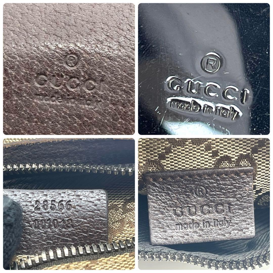 美品✨グッチ ボディバッグ ウエストポーチ レザー×GGキャンバス ブラウン