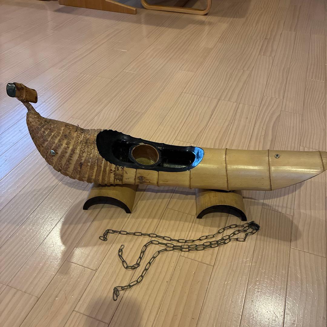 竹製舟形フラワーベース　花器　吊り舟　生け花