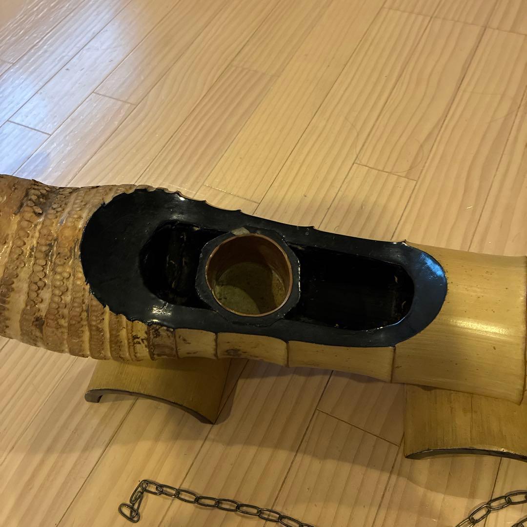 竹製舟形フラワーベース　花器　吊り舟　生け花