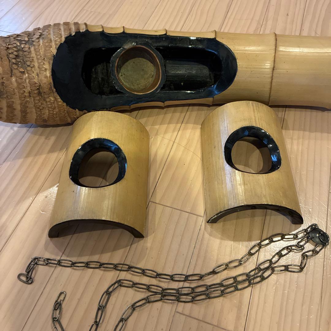 竹製舟形フラワーベース　花器　吊り舟　生け花