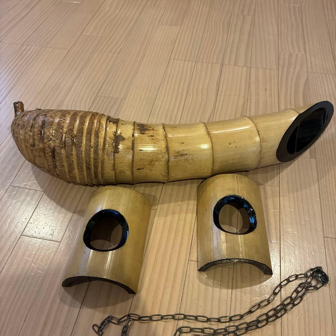 竹製舟形フラワーベース　花器　吊り舟　生け花