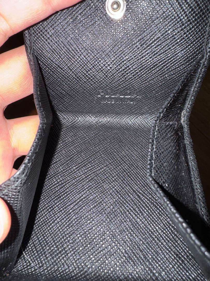 PRADA サフィアーノ ケース 小銭入れ 三角ロゴ 黒 正規品　箱無し