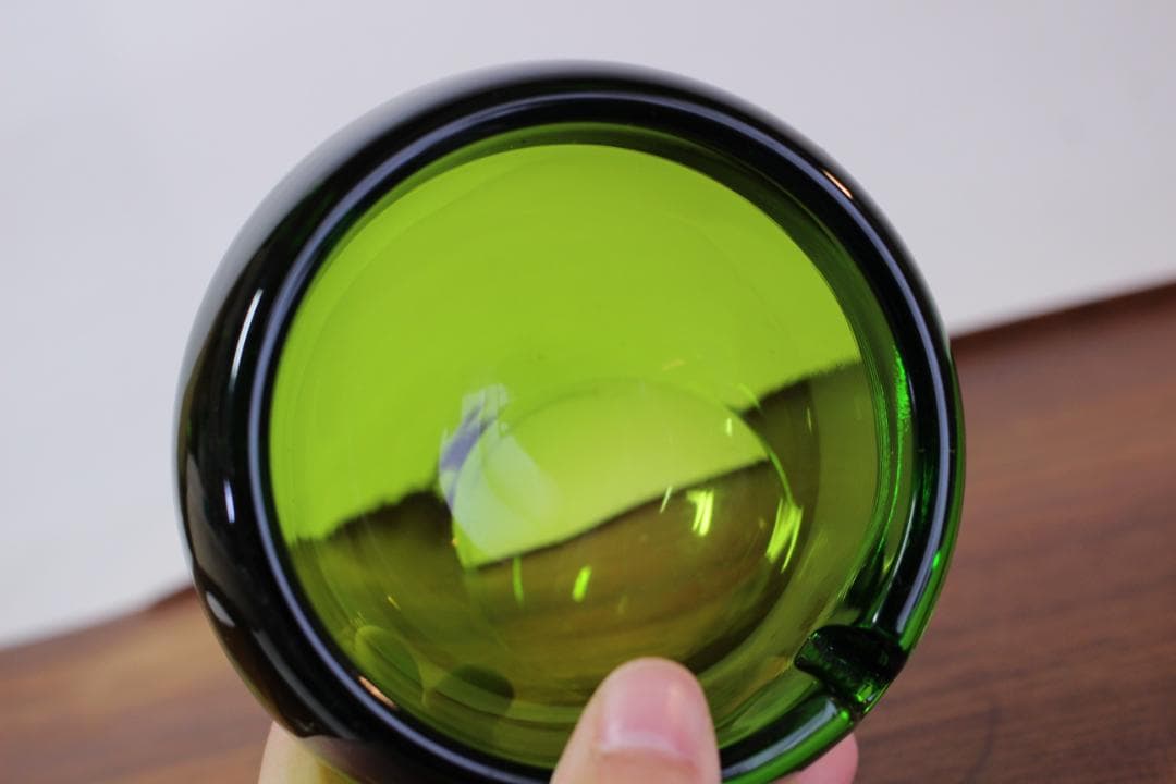 70s　ずっしり！　バイキング　VIKING　グリーンガラス　灰皿　ビンテージ