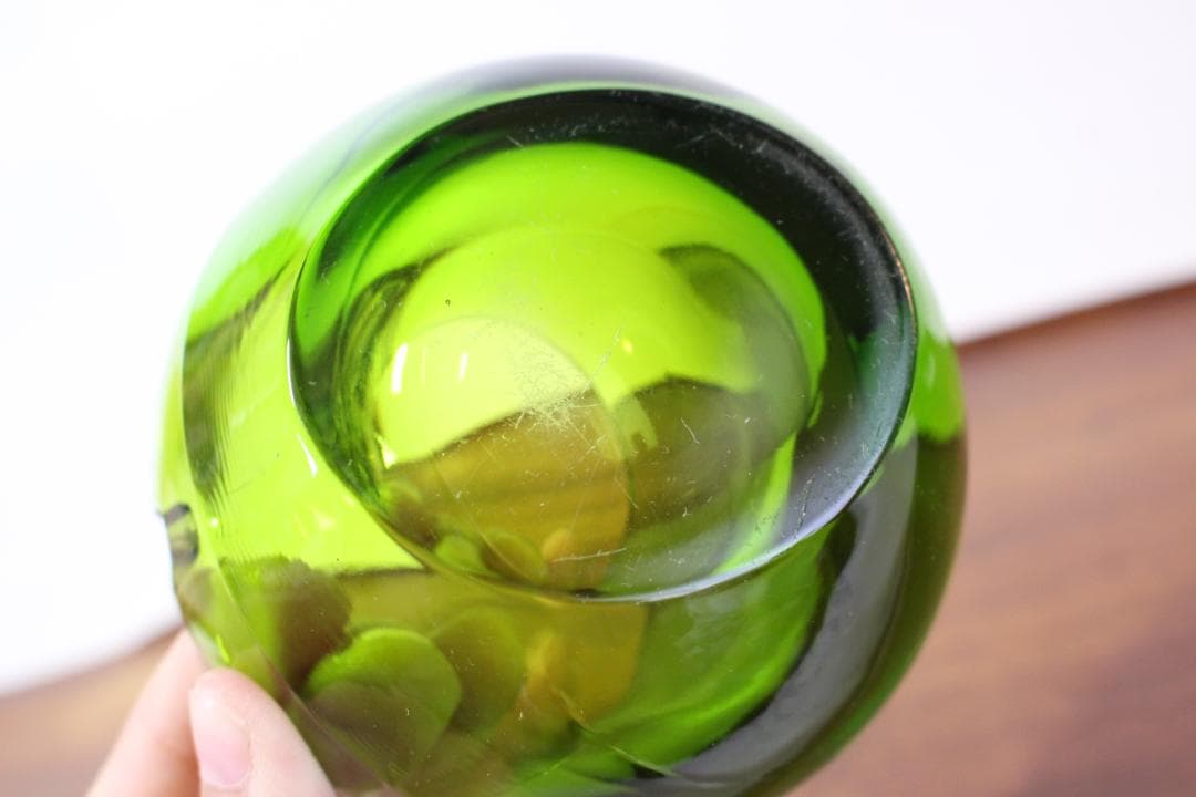 70s　ずっしり！　バイキング　VIKING　グリーンガラス　灰皿　ビンテージ