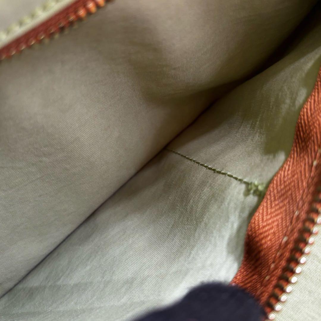 【良品】ロベルタピエリ　トートバッグ　黄緑　ナイロン　レザー　肩掛け　大容量