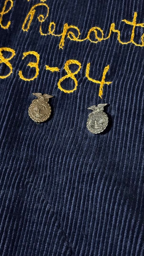 FFAジャケット バッチ付き 80s ヴィンテージ ファーマーズ 刺繍 38