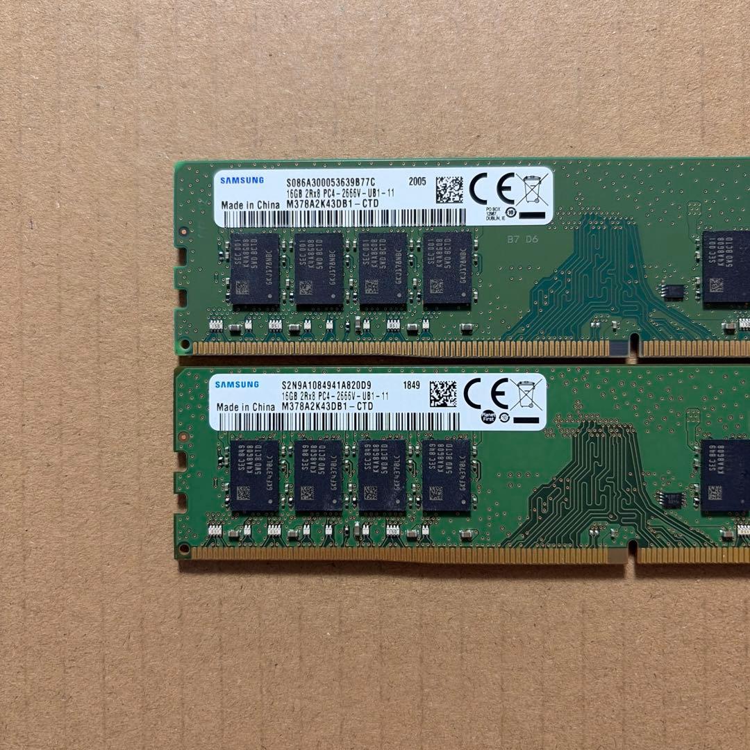 [14] デスクトップ PC メモリ16GBx2(32GB) DDR4 2666