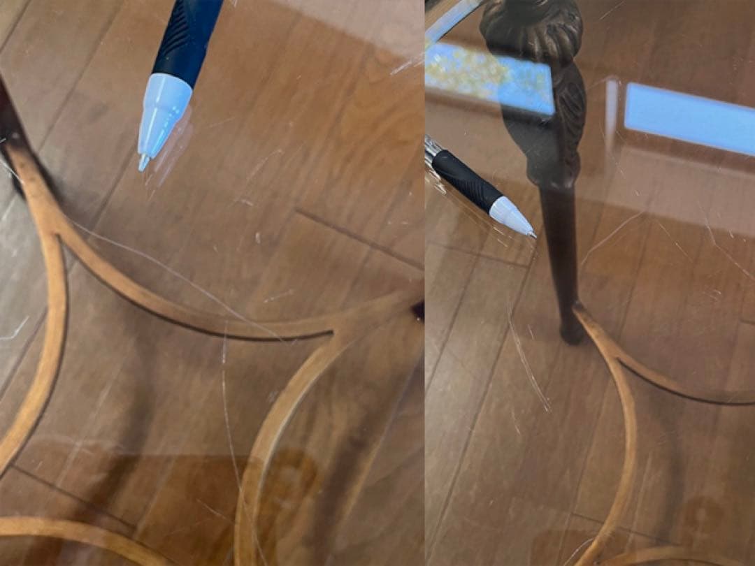 アンティーク調　ガラステーブル　ヴィンテージ　レトロモダン　ヨーロピアン　カフェ