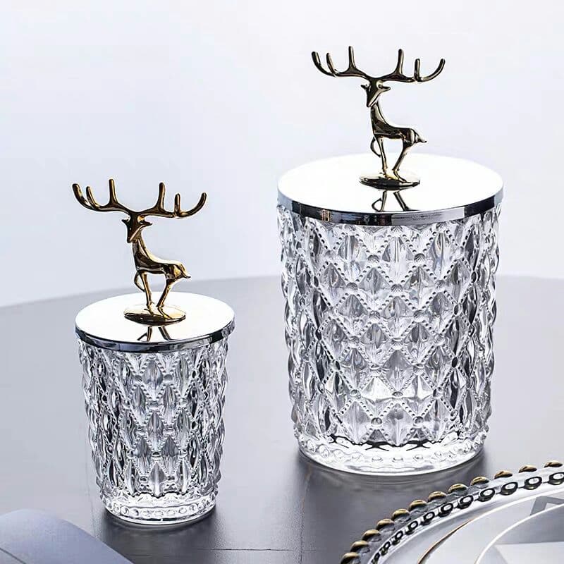 現代軽奢クリスタル収納ガラスキャンディ缶小置物北欧シンプル玄関収納