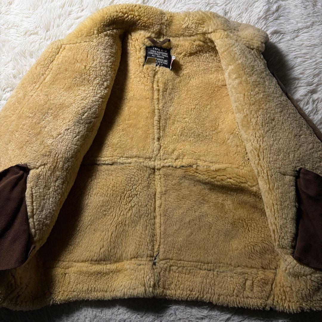 【米国製】schott フライトジャケット　B-3 羊革　ムートン　ボア　40