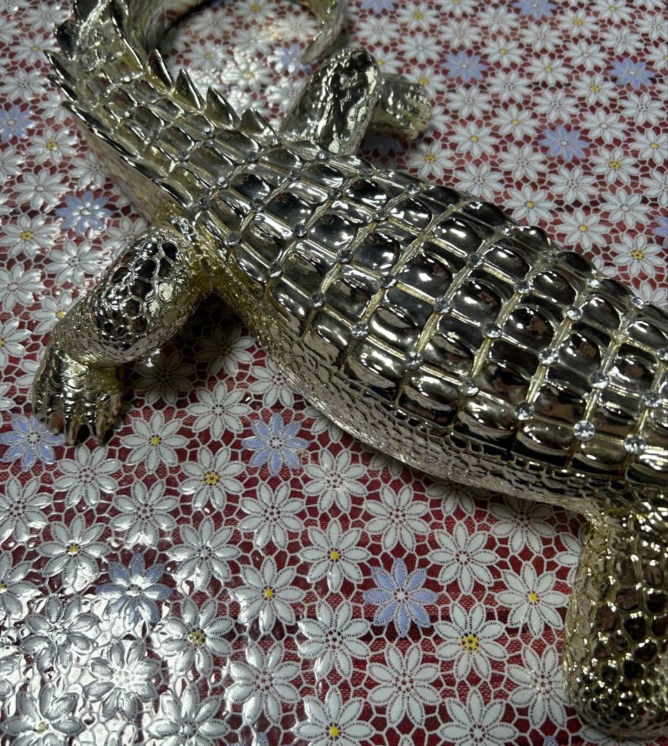 クロコダイル シルバー 置物