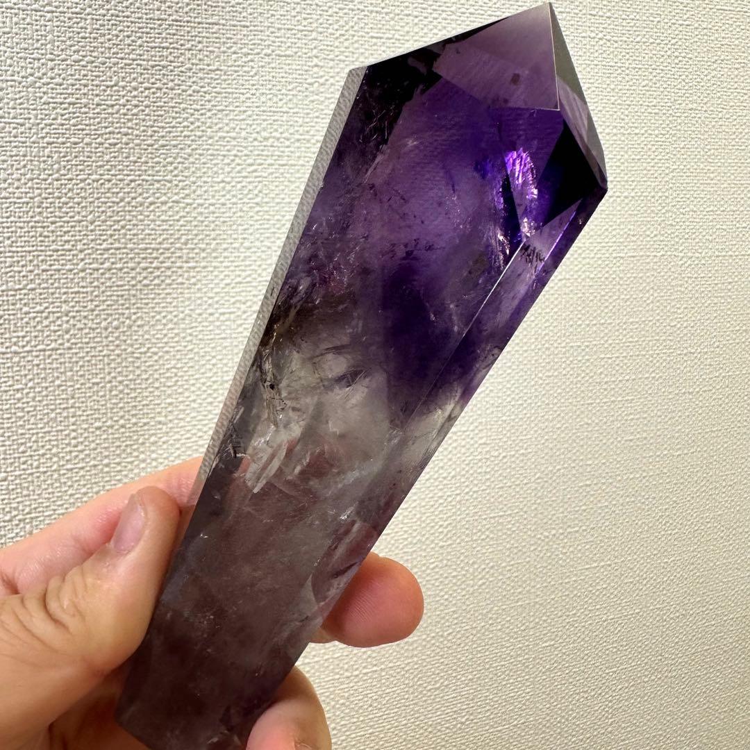 爆レア❗️ロマネサイト虹☆アメジストナチュラルポイントワンド ファントムA973
