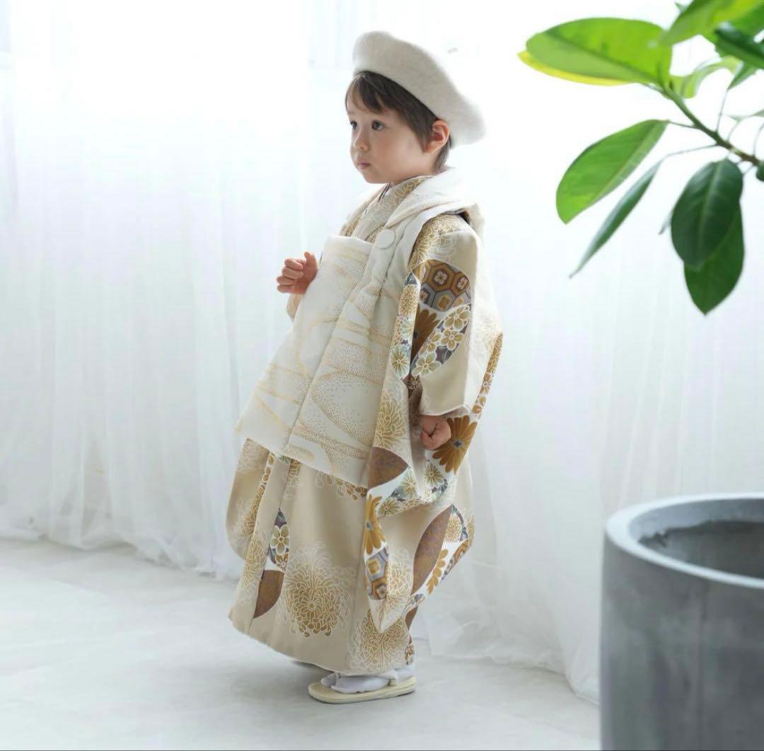 utatane ひよこ商店　七五三　3歳　男の子　クリーム金彩　エクリュ七宝