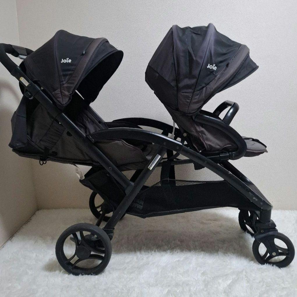 【全国一律送料無料】joie エヴァライトデュオ 二人乗りベビーカー ブラック