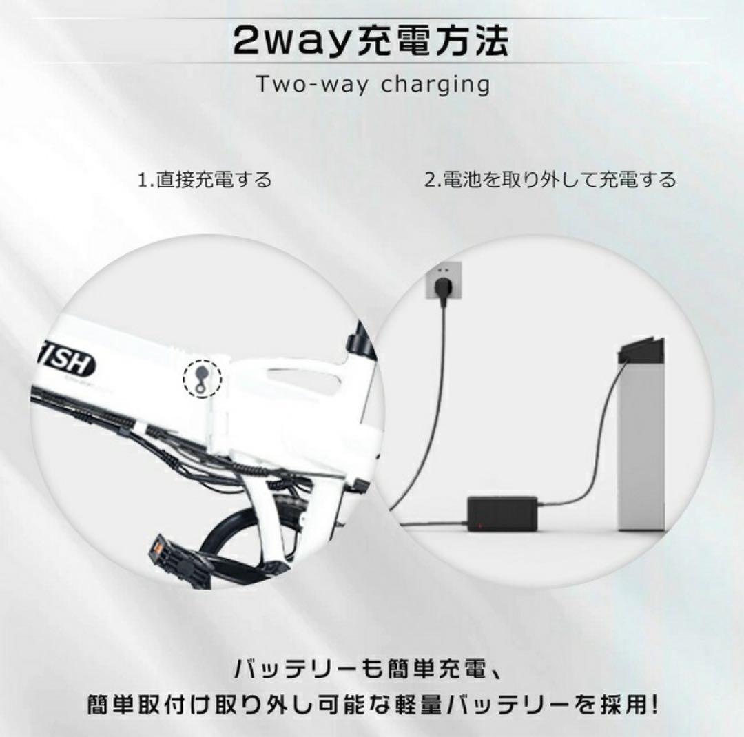 FLYFISH 電動アシスト自転車 折りたたみ 20インチ 取外し可能カゴ付き