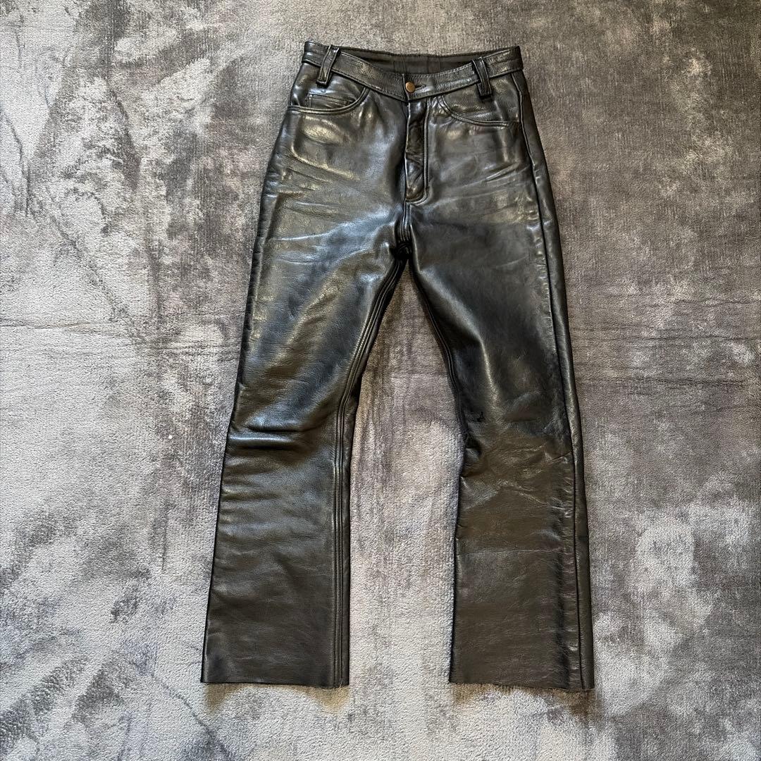 vanson バンソン　黒　レザーパンツ　29 カットオフ
