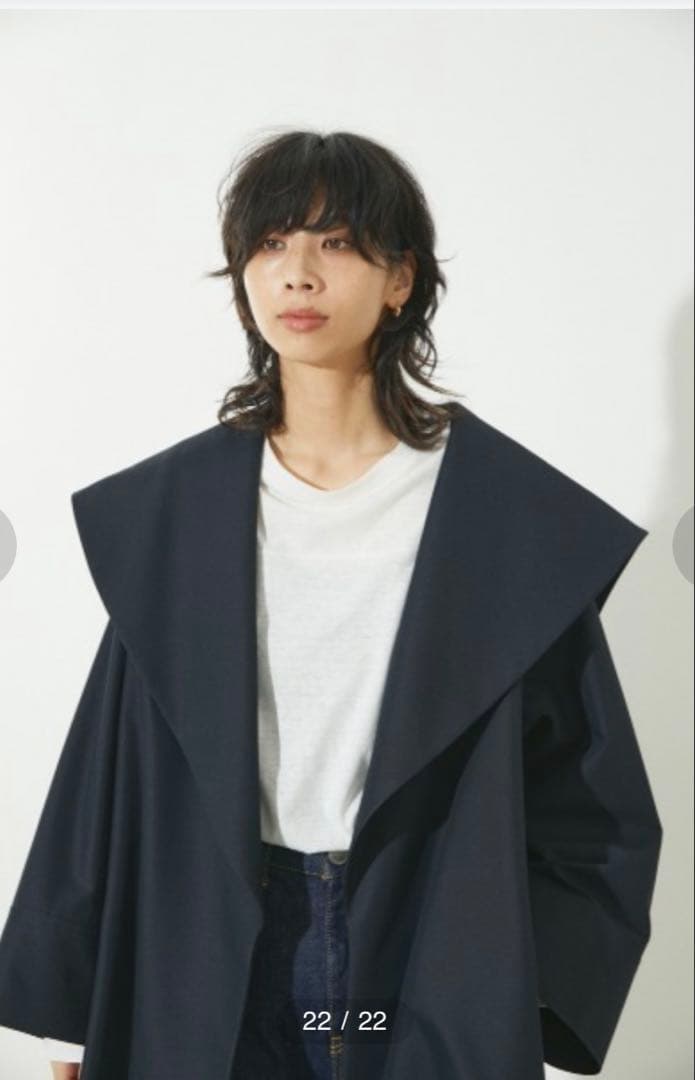 Black by moussy ビックカラーオーバートレンチ サイズ1 ネービー