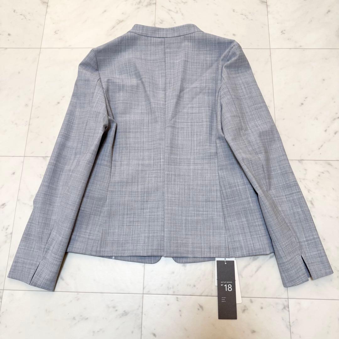 【新品】グリーンレーベル パンツスーツ セットアップ 洗える ノーカラー