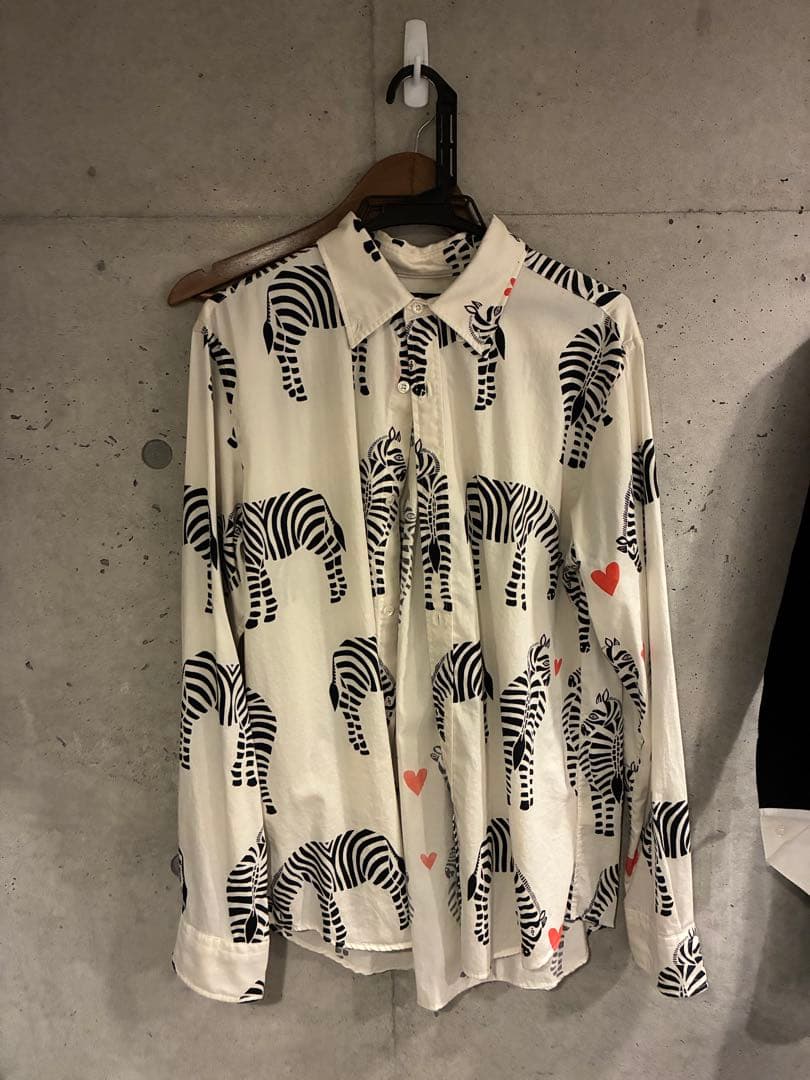 Bohemians（ボヘミアンズ）ゼブラ柄 長袖シャツ ホワイト