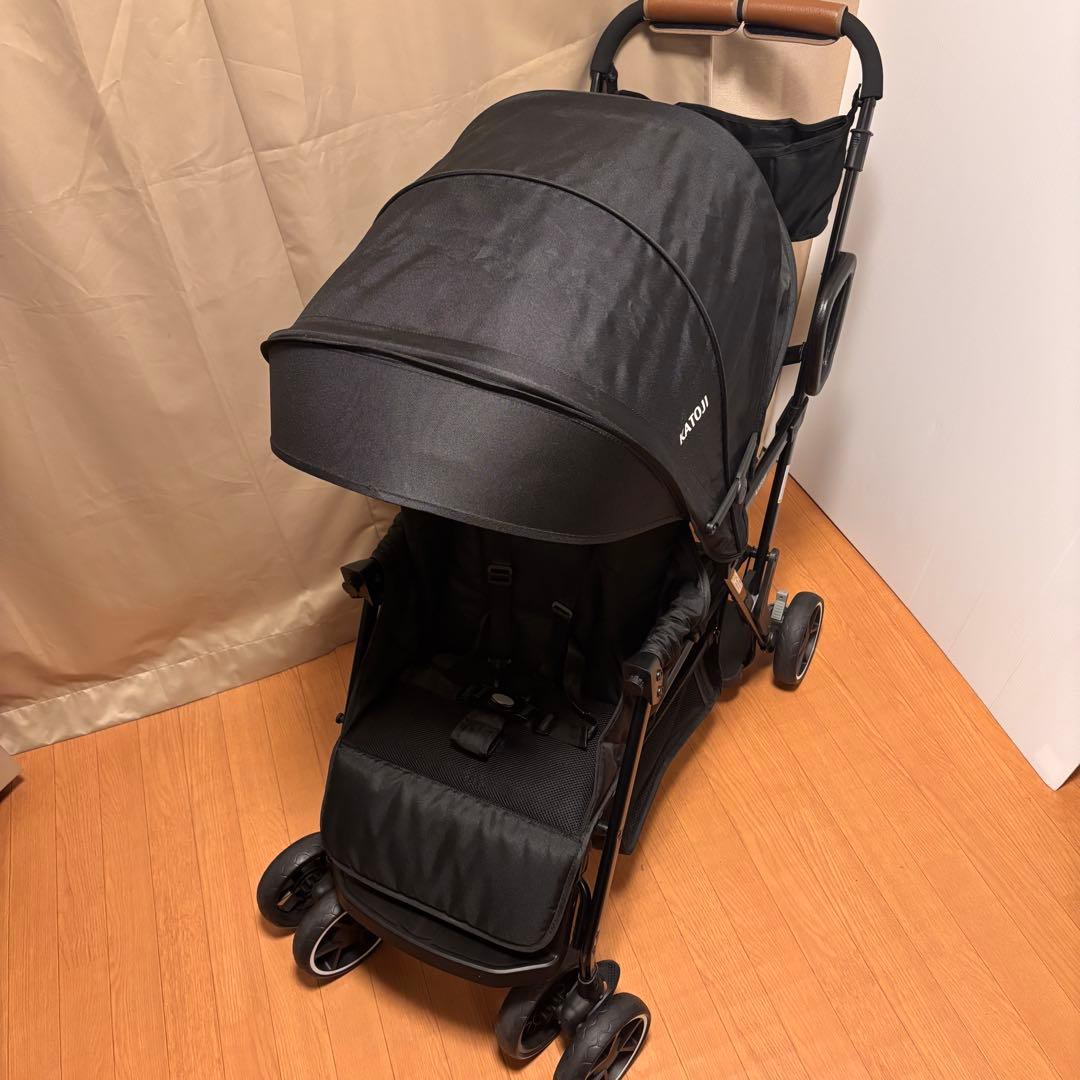 【美品】カトージ 二人でゴー 直営店モデル ブラック 二人乗りベビーカー