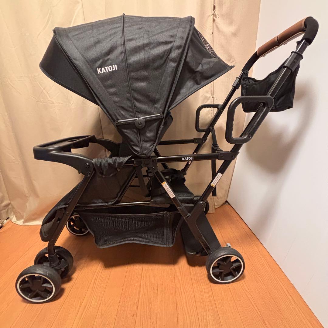 【美品】カトージ 二人でゴー 直営店モデル ブラック 二人乗りベビーカー