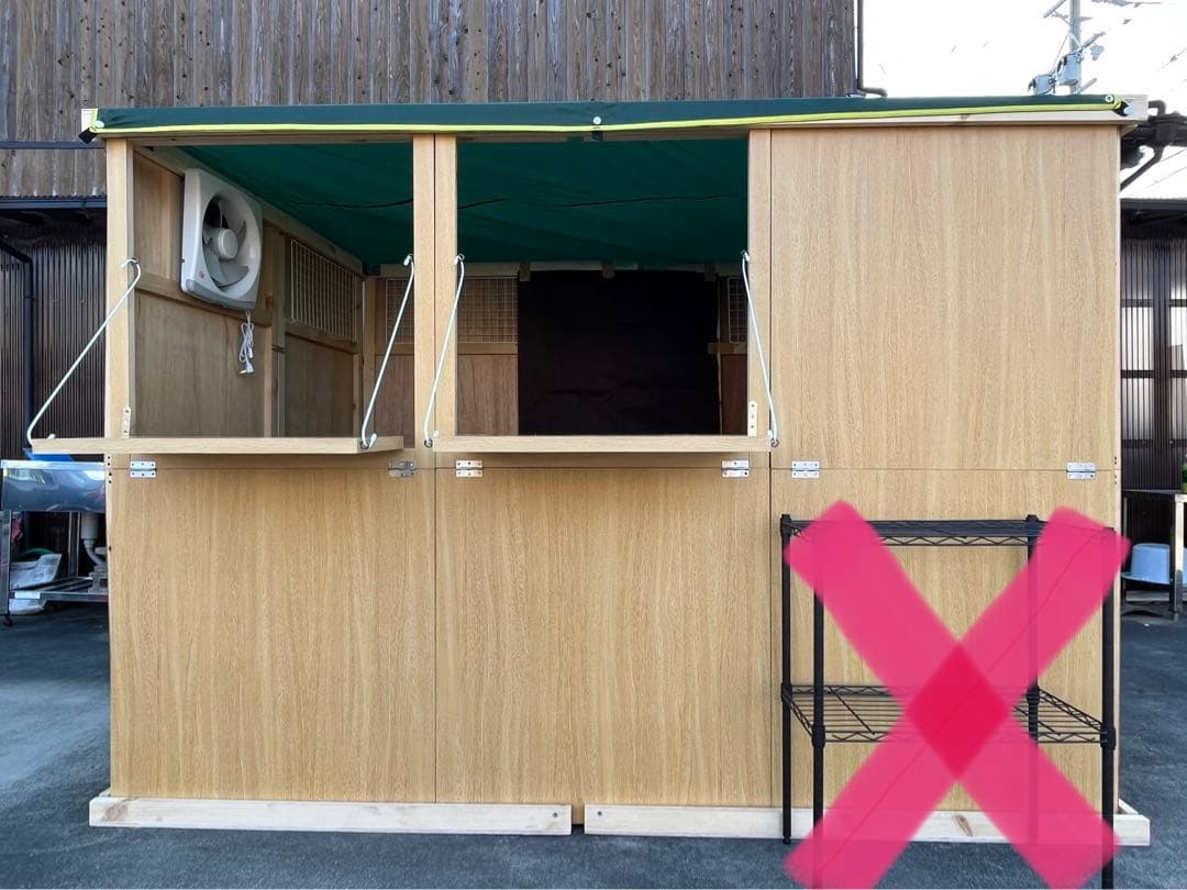 持ち家の庭などに出店出来る！マルシェも！組み立て簡単！移動式屋台店舗　即営業可能