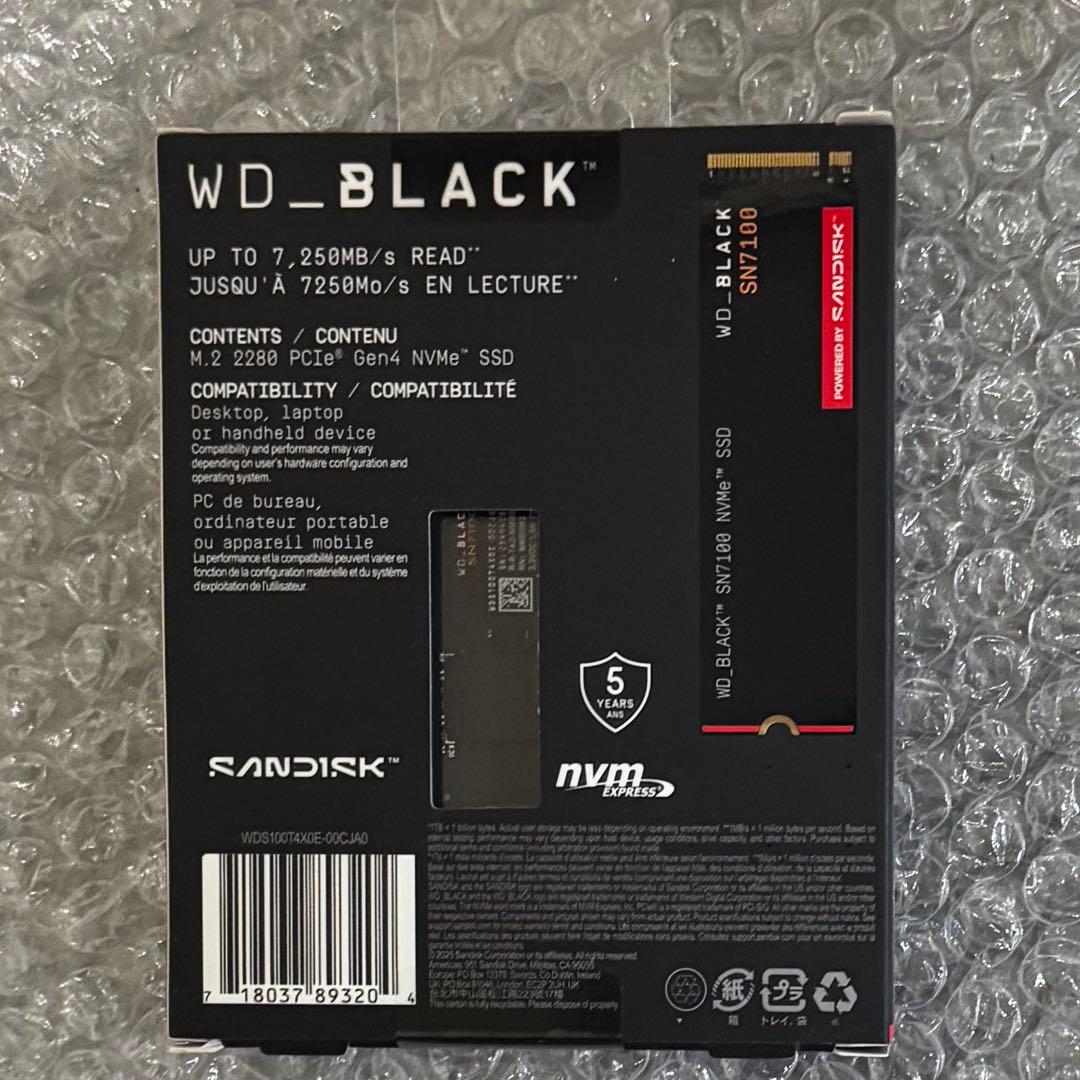 内蔵型SSD WD_BLACK SN7100 1TB M.2 NVMe SSD