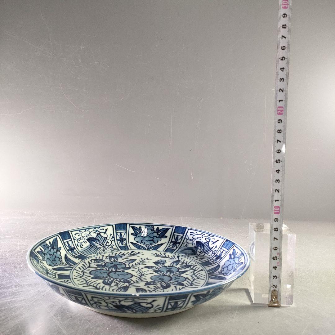 A1185-8/有田焼/源右衛門窯/染付芙蓉手皿6客/飾皿/盛皿/懐石道具/膾皿