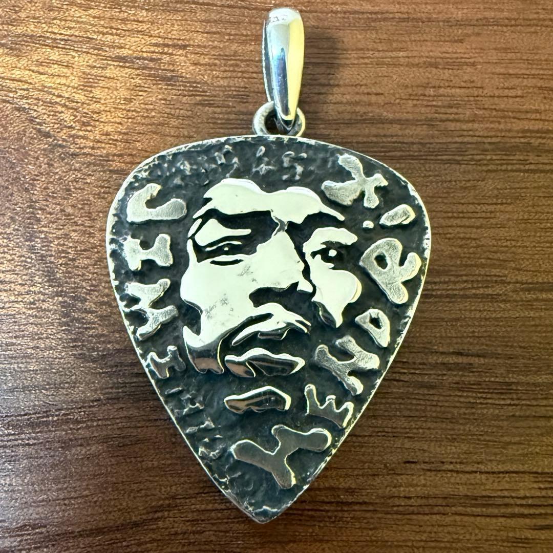 シルバー925無垢【新品】Jimi Hendrix ピックホルダーペンダント本物