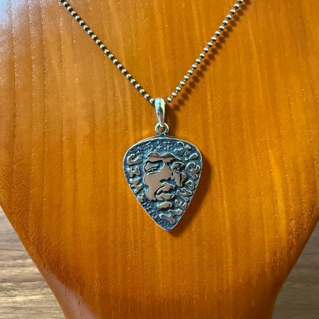 シルバー925無垢【新品】Jimi Hendrix ピックホルダーペンダント本物