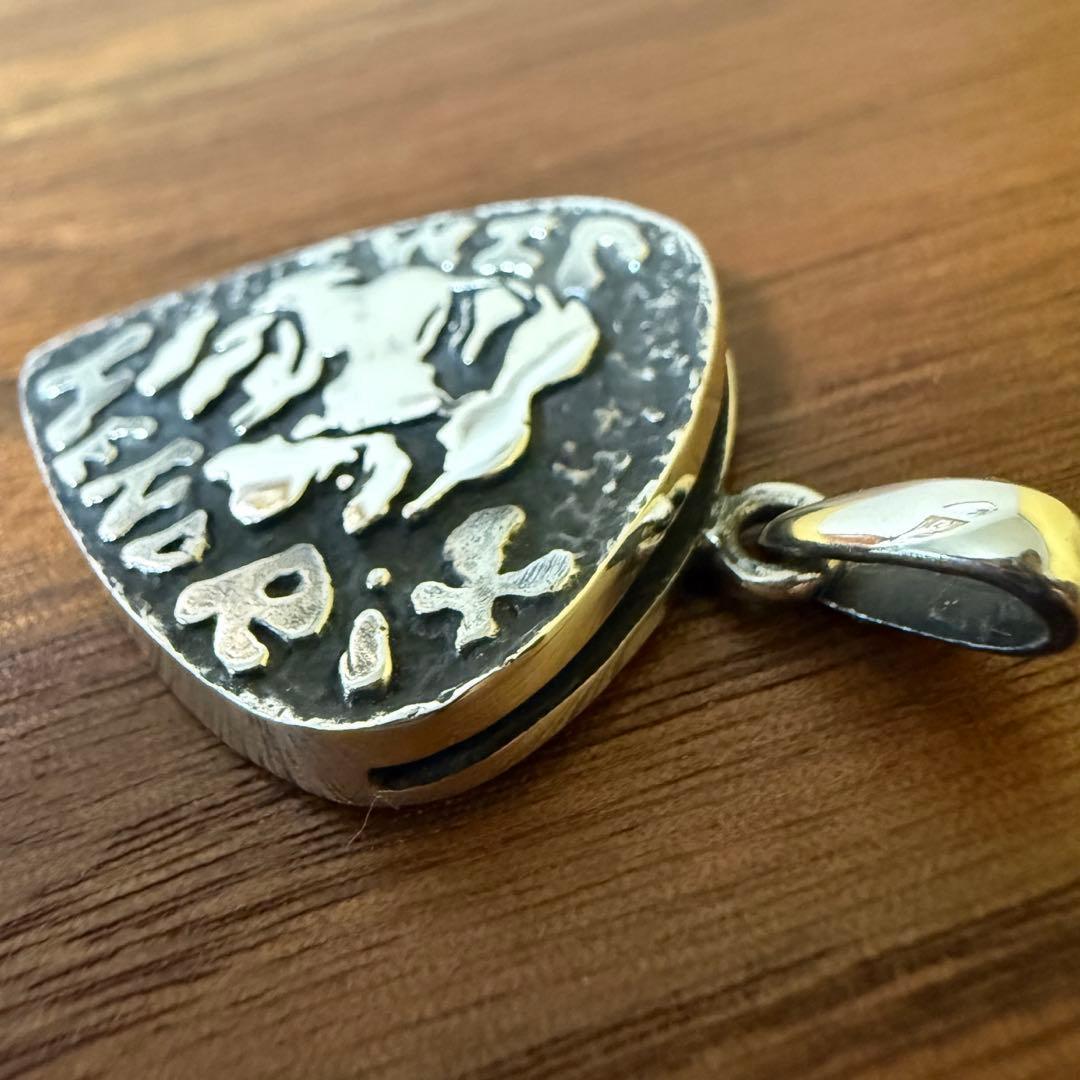 シルバー925無垢【新品】Jimi Hendrix ピックホルダーペンダント本物