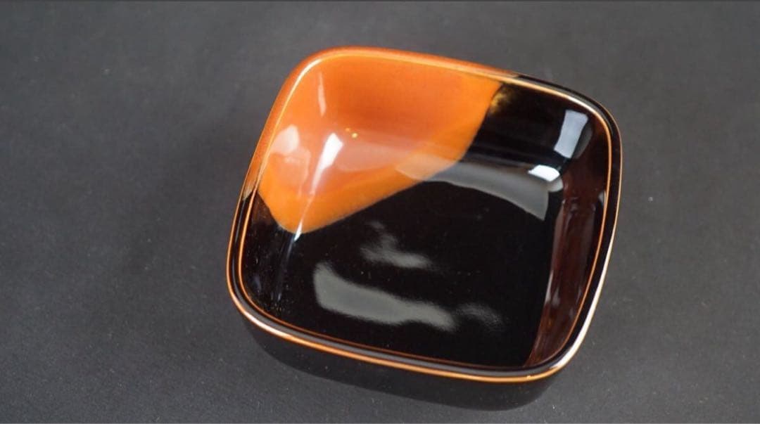 文化勲章作家 青木龍山 天目角形鉢 向付 5客 共箱 佐賀県出身 懐石料理道具