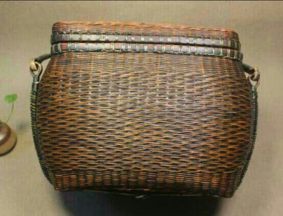 {竹編みバッグ 茶道具収納 収納ケース古風 職人手作り0